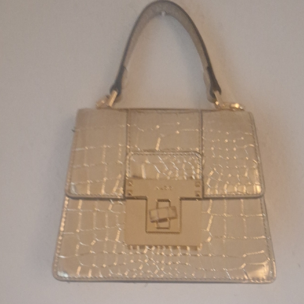 Aldo Gorgeas Gold Sachet  Crocodile-Embossed Handbag